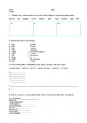 English Worksheet: affirmative present simple review