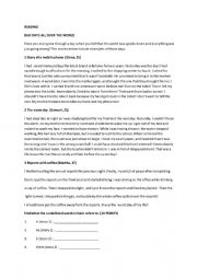 English Worksheet: bad days