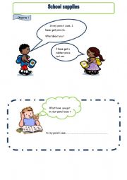 English Worksheet: I have got a pen, I have got a ruler, She has got a rubber 