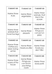 English Worksheet: 5 Secon rule