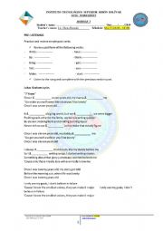 English Worksheet: seven years old song worksheet