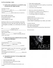 English Worksheet: Set fire to th rain - Simple past tense