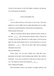 English Worksheet: Choose the best options to fill in the blanks