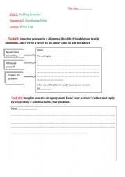 agony aunt worksheets