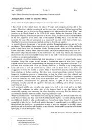 English Worksheet: Reading Exam on Immigration questions and answers