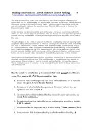English Worksheet: reading comprehension 