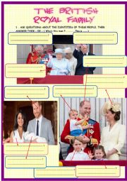 English Worksheet: The British royal family with crosswords with KEY