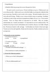 English Worksheet: comprehenion 