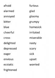 English Worksheet: Feelings matching inside out flashcards