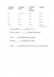 English Worksheet: Irregular verbs