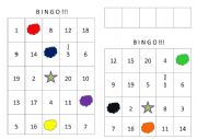 Colours and numbers bingo