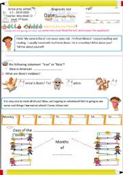 English Worksheet: Diagnostic test/ review 7th form