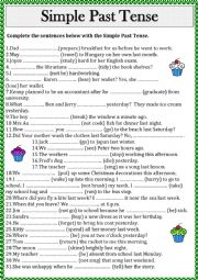 Past Simple Tense Worksheet