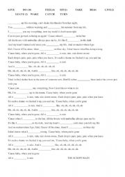 English Worksheet: The Script - Rain (for singing & practising grammar)