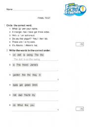 Family and friends 1 final test
