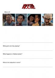 Monster House Movie Worksheet