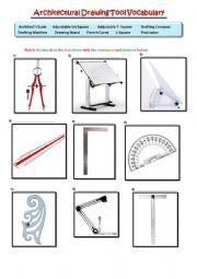 English Worksheet: Architectural Drawing Tools