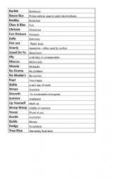 English Worksheet: Australian Slang