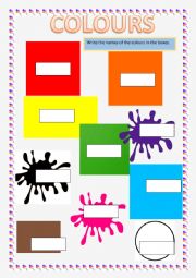 English Worksheet: Colours
