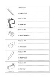 English Worksheet: School objects