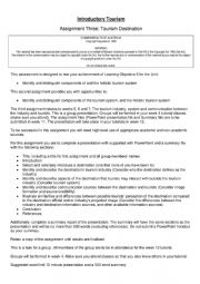 English Worksheet: Tourism 