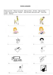 English Worksheet: School Commands