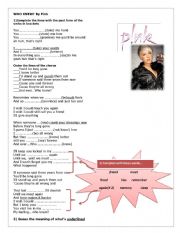English Worksheet: Song worksheet Who Knew by PInk
