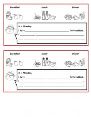 English Worksheet: meals