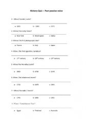 English Worksheet: Past passive voice - Quiz