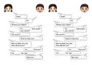 English Worksheet: A meeting of two people (dialogue)