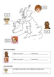 English Worksheet: i come from