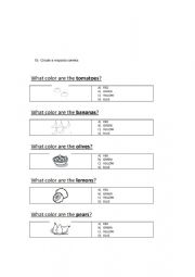 English Worksheet: colors