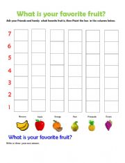 English Worksheet: Whats your favorite fruit?