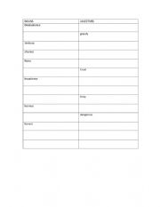 English Worksheet: Parts of Speech: Adjectives and Nouns