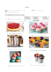 English Worksheet: Dessert