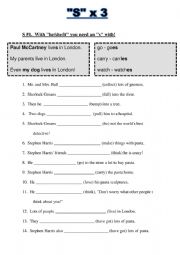English Worksheet: Three different types of 