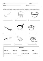 English Worksheet: Cooking utensil