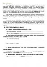 English Worksheet: diagnostic test