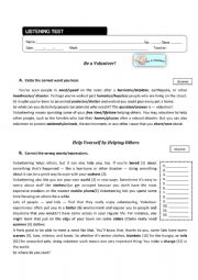English Worksheet: Be a volunteer
