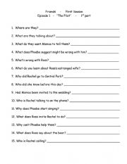 English Worksheet: friends