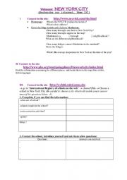 English Worksheet: New York webquest