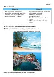 Speaking Holidays FCE format