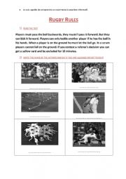 English Worksheet: rugby rules