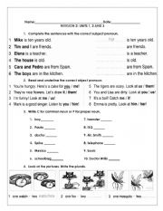 English Worksheet: Grammar Quiz: Subject and Object Pronouns