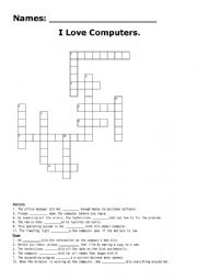 English Worksheet: Vocabulary Puzzle: Computers and Internet
