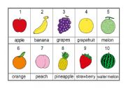 English Worksheet: fruits