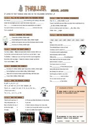 English Worksheet: THRILLER, Michael Jackson