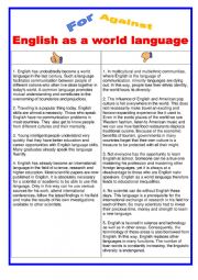 For or against - English as a World language