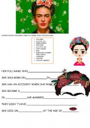 FRIDA KAHLO BIOGRAPHY- WITH KEY