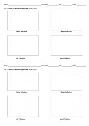 English Worksheet: Pollutions